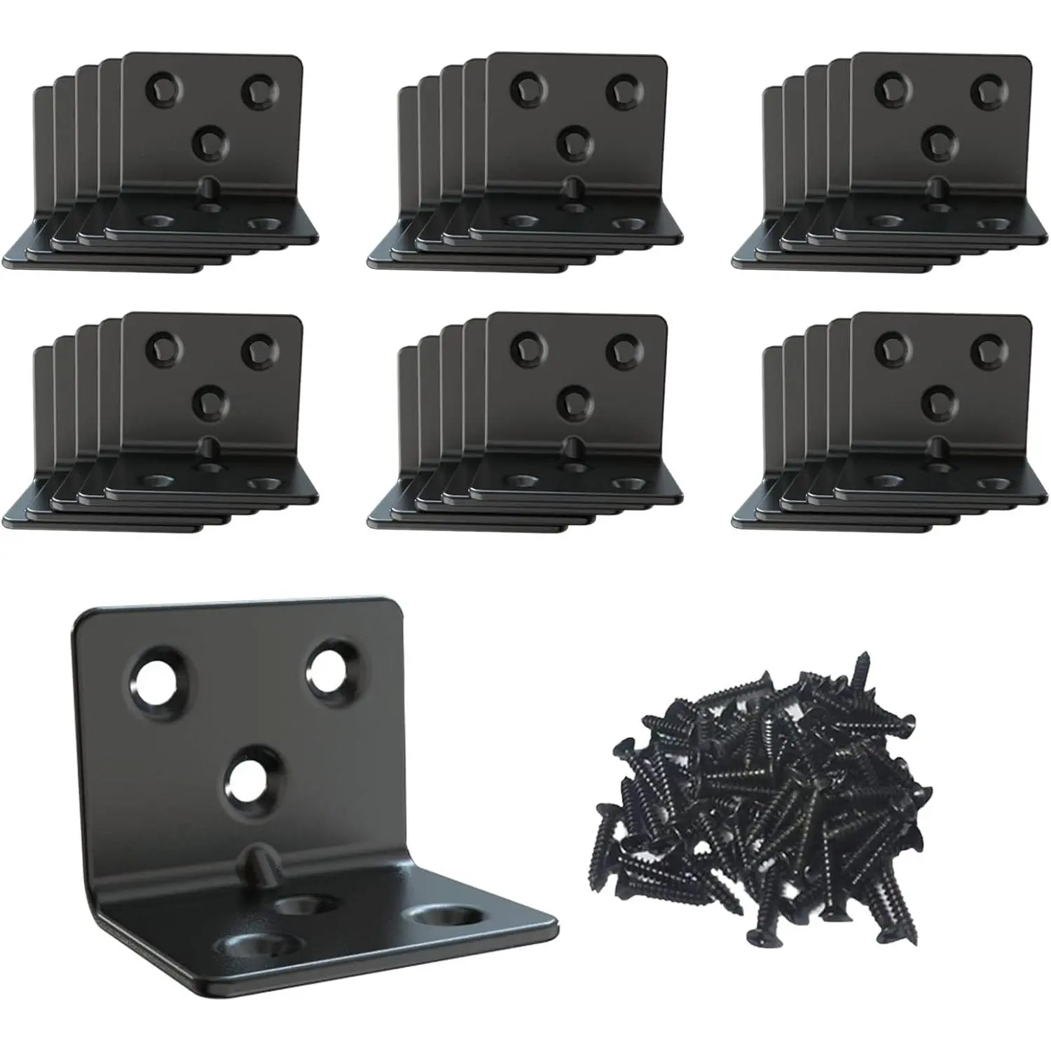 Black Stainless Shelf Bracket,Joint Angle Bracket,L Shape Duty Corner Brace Shelf Supporter for Wood (30, 1.5x1.2x1.2)