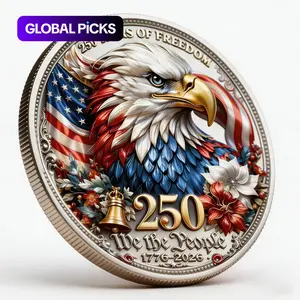 Us 250th Anniversary 3D Relief Coin, 1776-2026, Bald Eagle, Bell, Stars and Stripes, New Collectible Coin, Us 250th Anniversary Theme