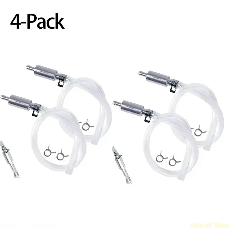 4-Piece / 2-Piece Soft Brake Bleeder Hose Kit — Features Metal Clamps and One-Way Check Valves; A Universal Brake Fluid Bleeding Tool for Hydraulic Brake and Clutch Maintenance on Cars, Motorcycles, and ATVs; Ideal for Repair Technicians.