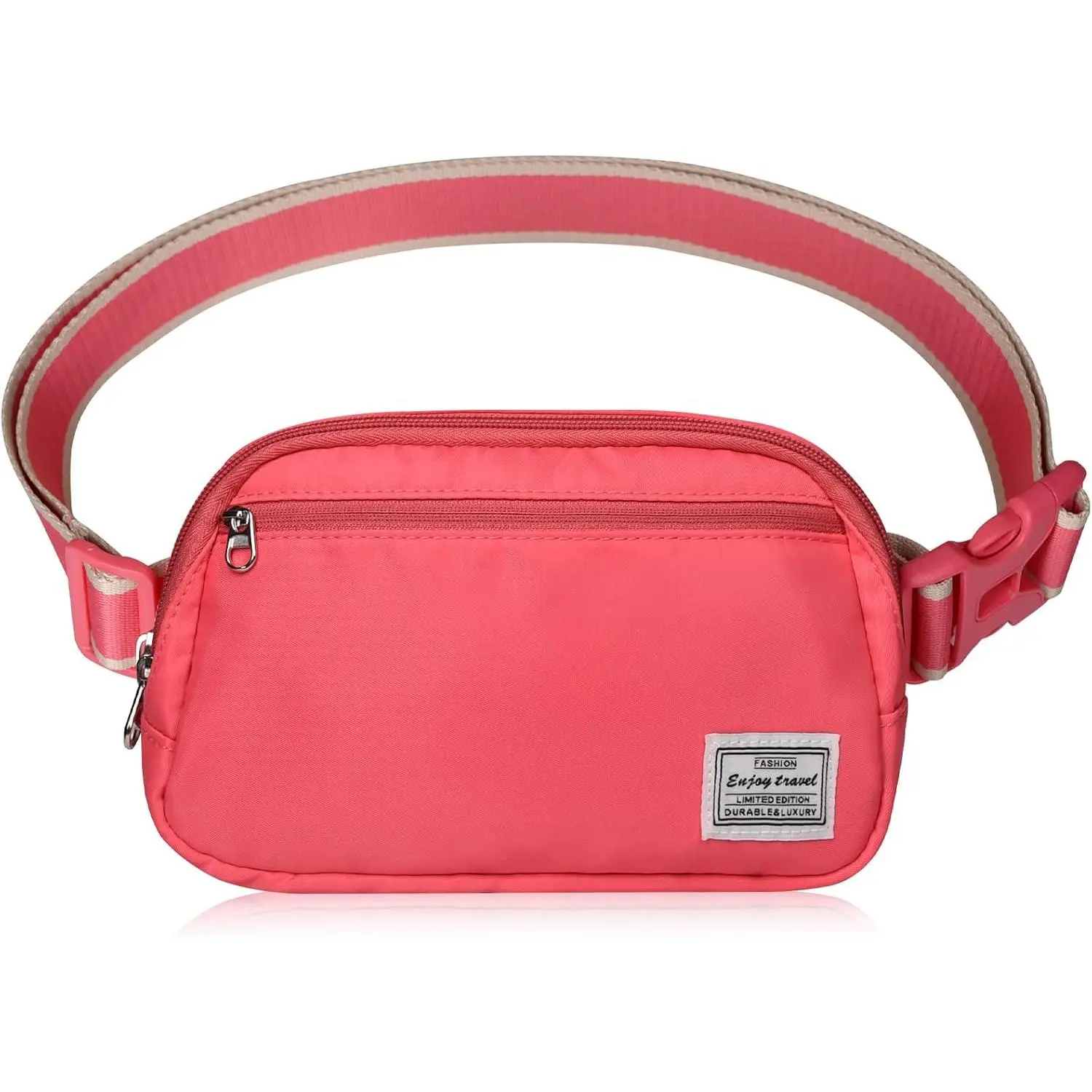 Small Crossbody Bags for Women Trendy, Lightweight Fanny Pack for Women & Men, Mini Belt Bag,  Bag with Adjustable Strap for Running Workout Traveling, Coral Red