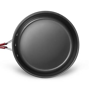 22PCs camping cookware mess kit, large size hanging pot pan kettle with Cook base set for 4, cups dishes forks spoons kit for outdoor camping hiking picnic