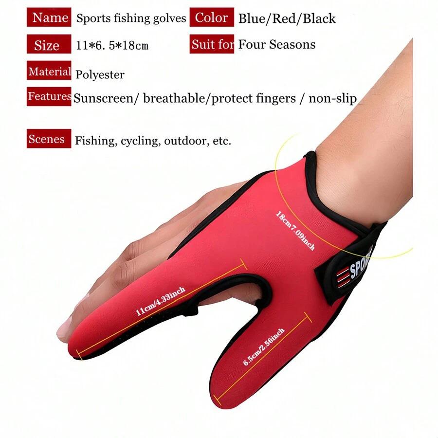 Fishing Gloves 2 Fingers Protector Breathable Anti-Slip Anti-Cut Fishing Gloves Carp Outdoor Fishing Tackle Accessories Supplies