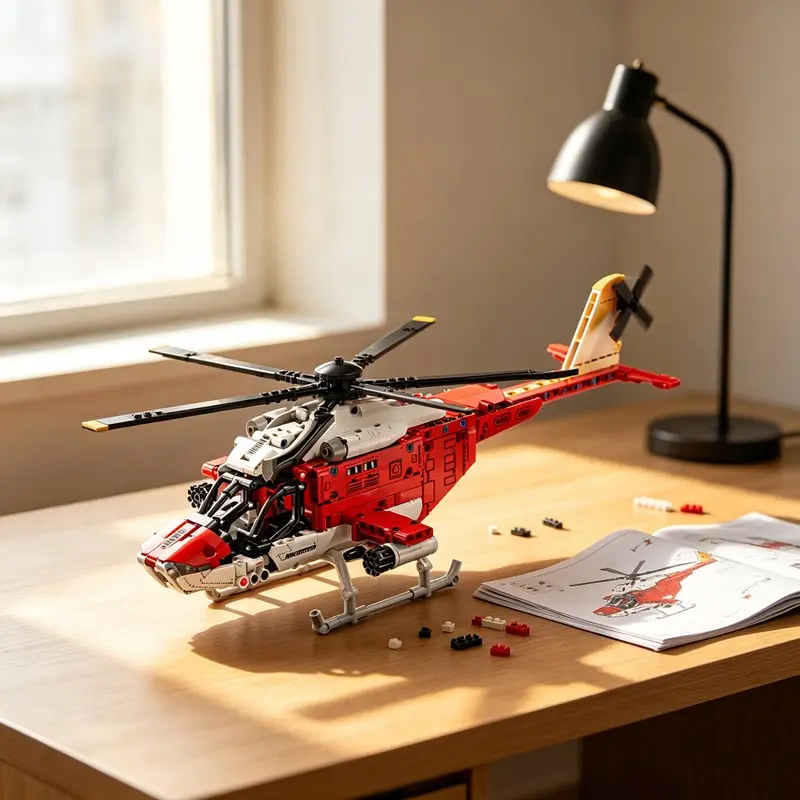 New Apache Armed Helicopter Building Block Model Kit, DIY Stress Relief Puzzle, Classic, Home Decor, Military Enthusiast Collectible, Gift