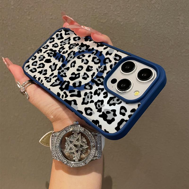 Premium Magnetic Case Suitable for IPhone11/12/13/14/15/16/17promax Black Leopard Print Y2k Cased MagSafe Ready, Anti-Fall,Springtok,and Ultra-Thin Design | Perfect for Everyday Use Screen Protector Aesthetic Resistance Smartphone Shockproof Protection