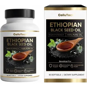 Premium Ethiopian Black Seed Oil Capsules - High Thymoquinone Content (TQ) - Cold-Pressed & Organic Sourced Nigella Sativa - Supports Vitality, Radiant Skin & Digestive Harmony - 90 Softgels