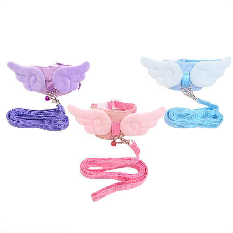 Flying Wing Ferret Angel Harness Vest  Pet Leash for Ferret Meerkat Outdoor Walking Adjustable Chest Strap Soft Padded Comfortable Escape Proof Lead with Handle