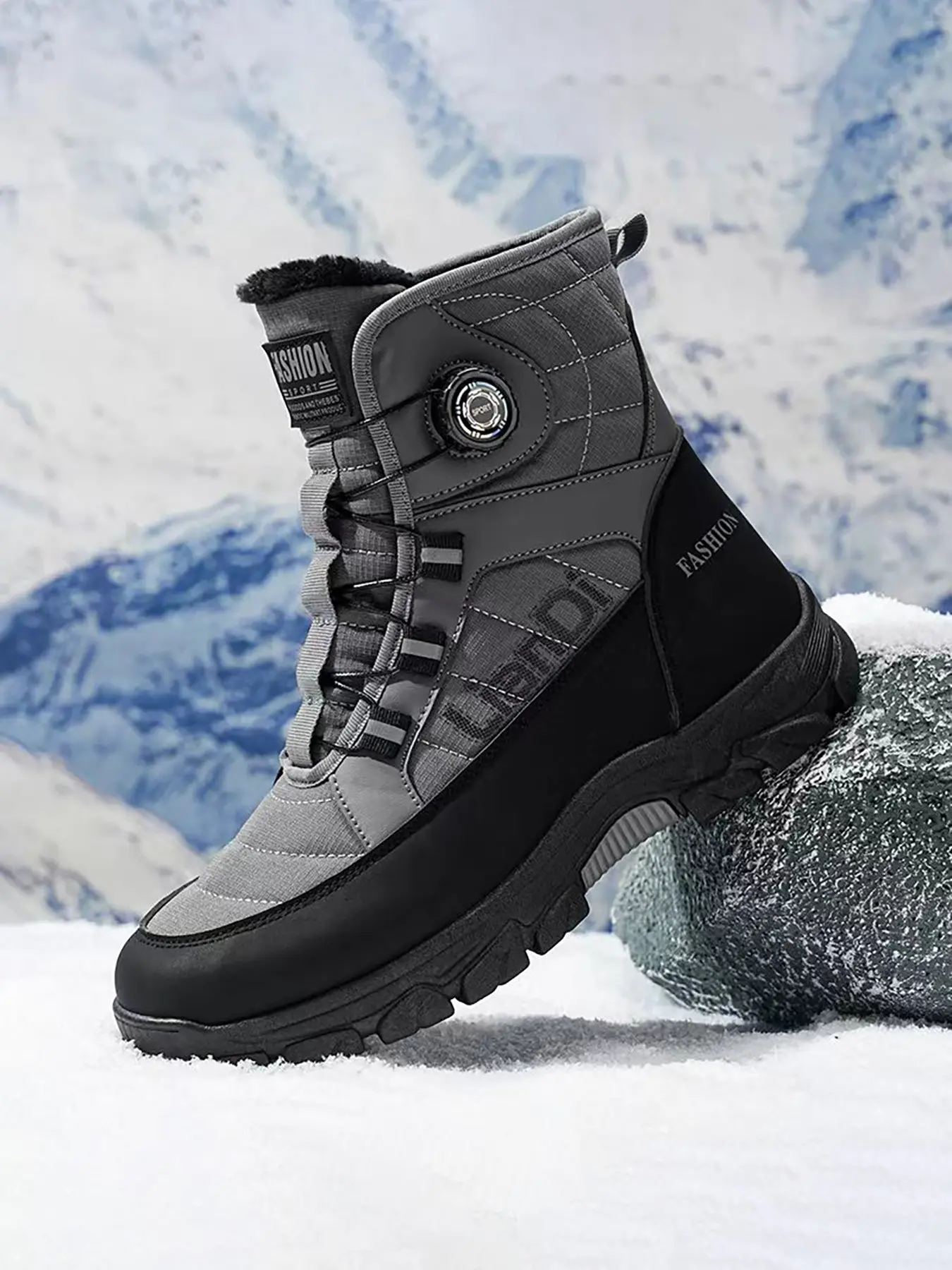 Snow Boot Pair, Casual Winter Shoes, Closed, Above Ankle but Below Knee, PU Upper Material, PVC Sole, Solid Pattern, Shoes & Boots