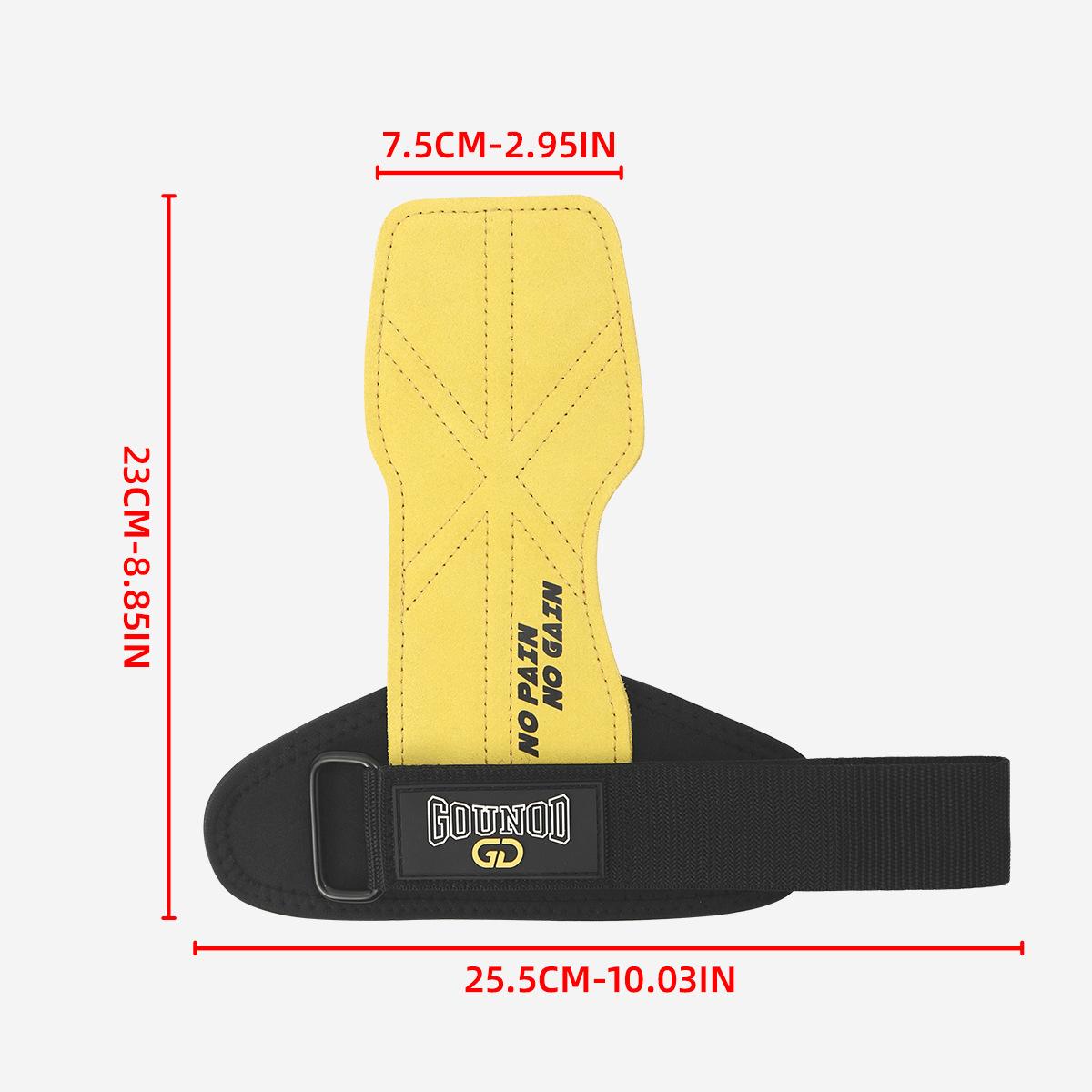 Men's and women's fitness wrist support straps, double-layer thickened cowhide palm protector, non-slip and wear-resistant wrist support for equipment, wrist support straps for deadlifts, pull-ups, and strength training