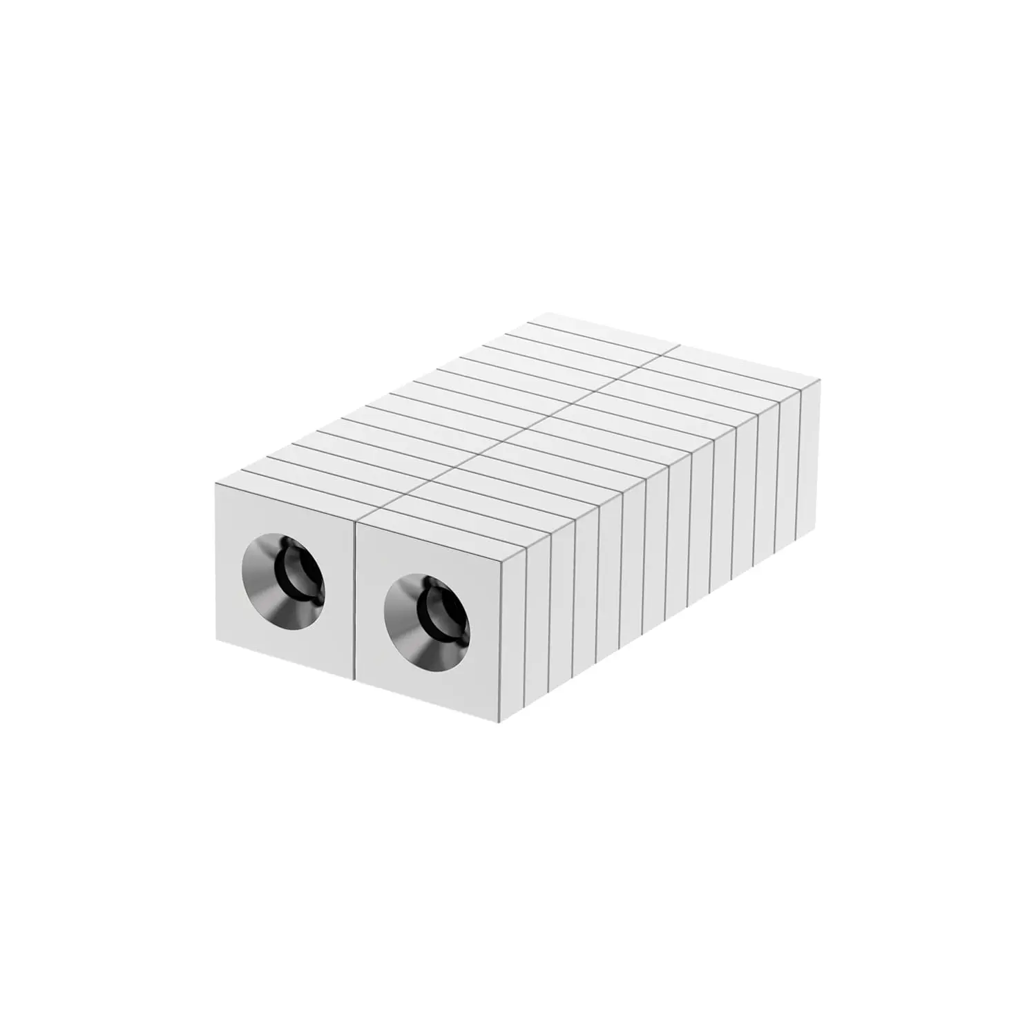 N52-1/2 L x 1/2" W x 1/8" H - 28 Pack, Neodymium#6 Screw Countersunk Hole Square Magnets, with Screw Holes, NdFeB Countersunk Block