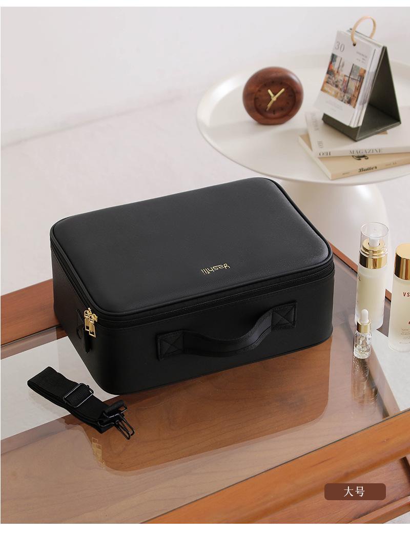 Internet Celebrity LED Makeup Case with Light and Mirror, Portable LED Makeup Bag with Large Capacity, Multifunctional Cosmetic Storage Organizer for Travel and Daily Use, Adjustable Light Makeup Box