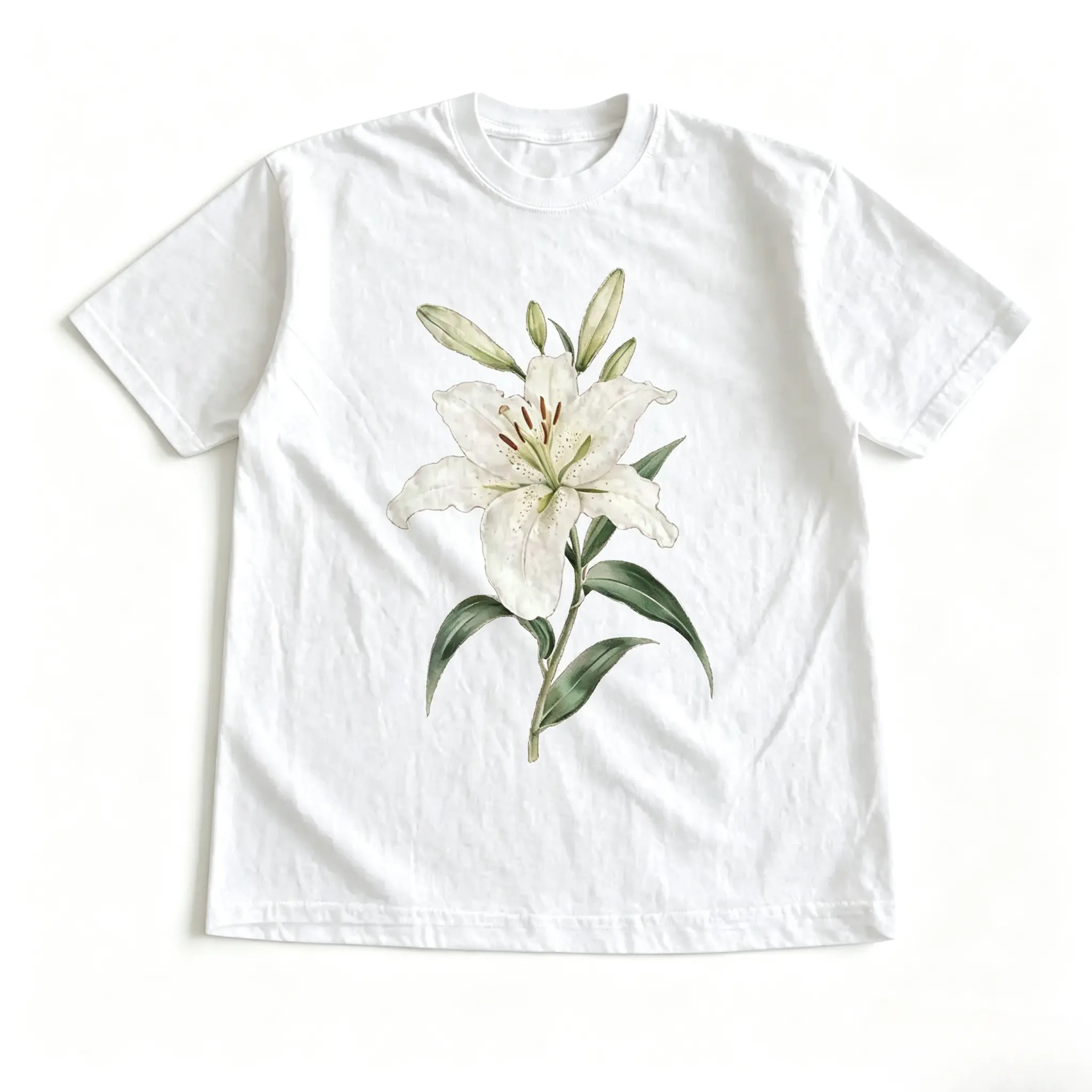 Men's and Women's T-Shirt, Botanical Lily T-Shirt, Flower Shirt, Natural Tee, Gifts Shirt, Unisex Vintage Graphic Tees Gothic Grunge Y2k Emo Scene Amity Affliction Style Clothes Men Women Streetwear