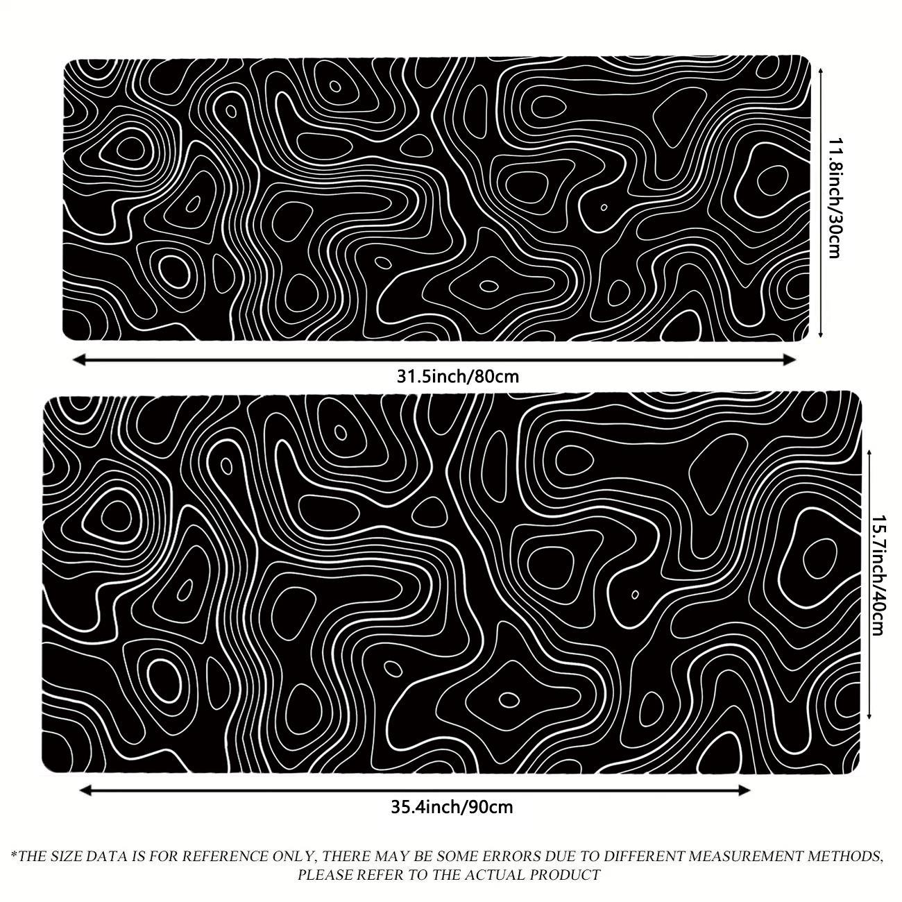 Line Pattern Cozy Gaming Mouse Pad, Large Non-Slip Desk Mat with Stitched Edge, Mouse & Keyboard Mat for Home Office, Computer Accessories for Desk