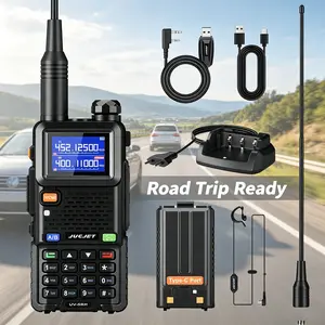JUCJET UV-5RH Pro Walkie Talkie with Bluetooth Connection, Dual-Band Handheld Transceiver with 1-Key Sync & USB-C Charging, Water-Resistant Radio for Camping Offroad