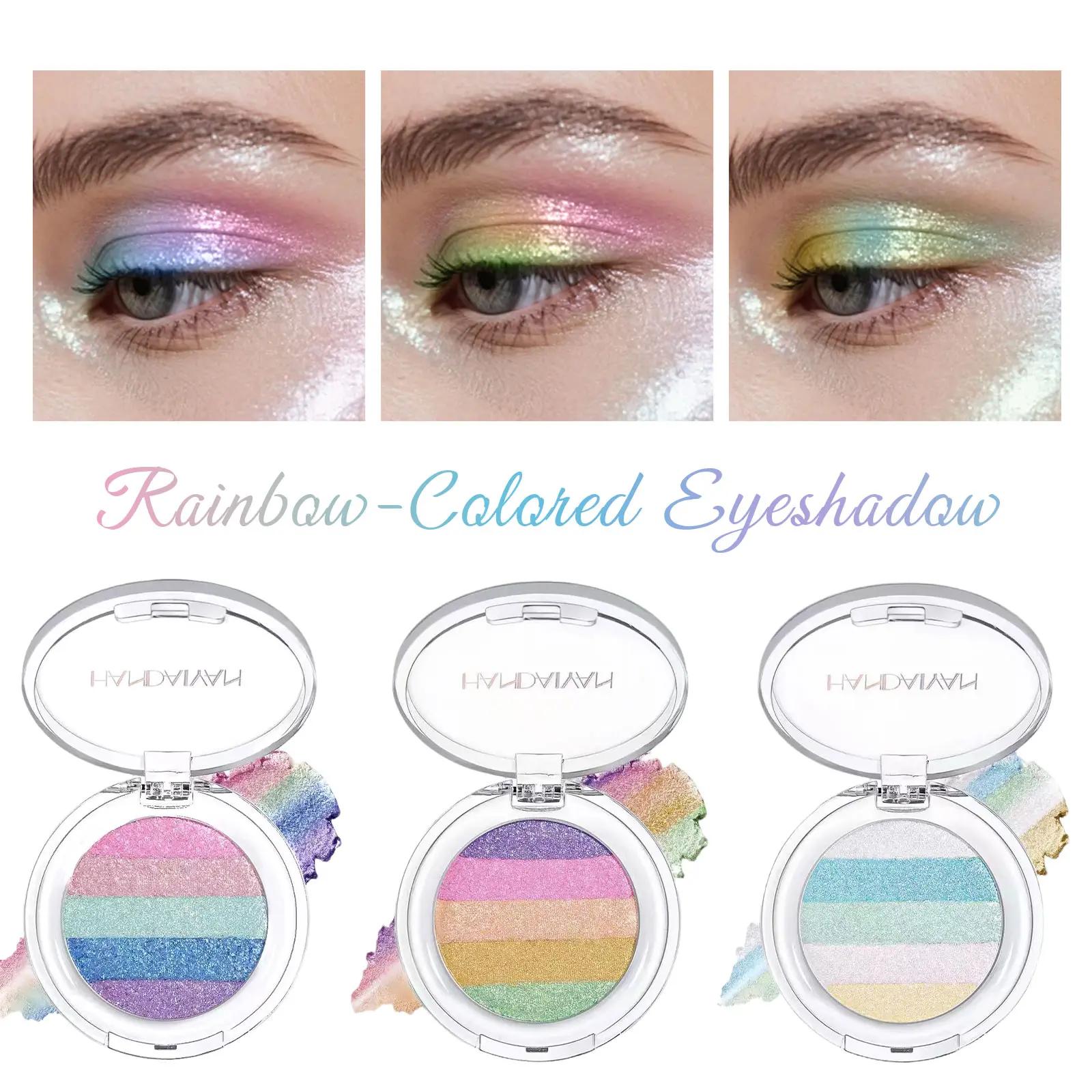 5-Color Rainbow Chameleon Eyeshadow, Multichrome Shimmer Glitter Palette, Long Lasting Waterproof Eye Makeup