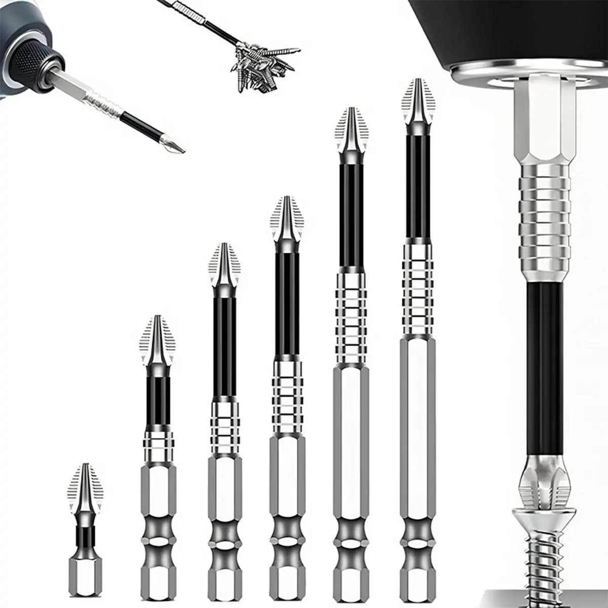 6PCS K5 Impact Resistant Non Slip Bit, High Magnetic Screwdriver Drill Bit Set, Magnetic Screwdriver Set, Screwdriver Bit Set