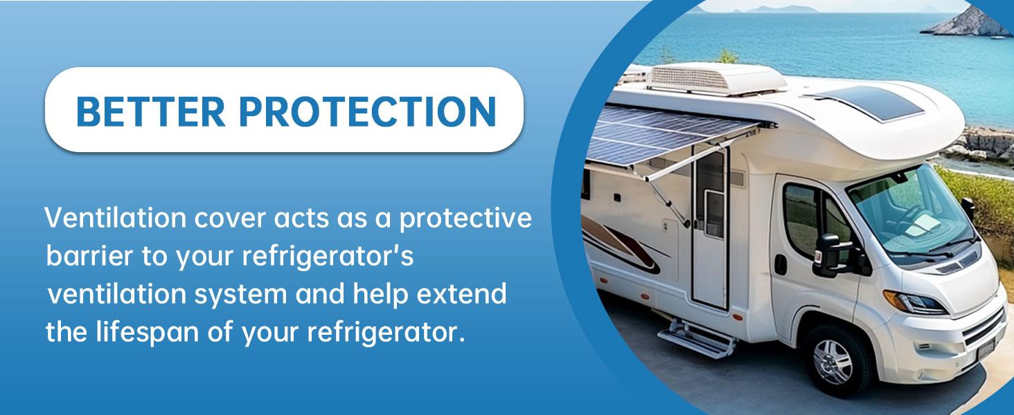HECASA RV Refrigerator Vent Cover Compatible with Dometic Refrigerator Vents Direct Replacement Lid Cap Universal Durable HECASA RV Refrigerator Vent Cover Compatible with Dometic Refrigerator Vents Direct Replacement Lid Cap Universal Durable