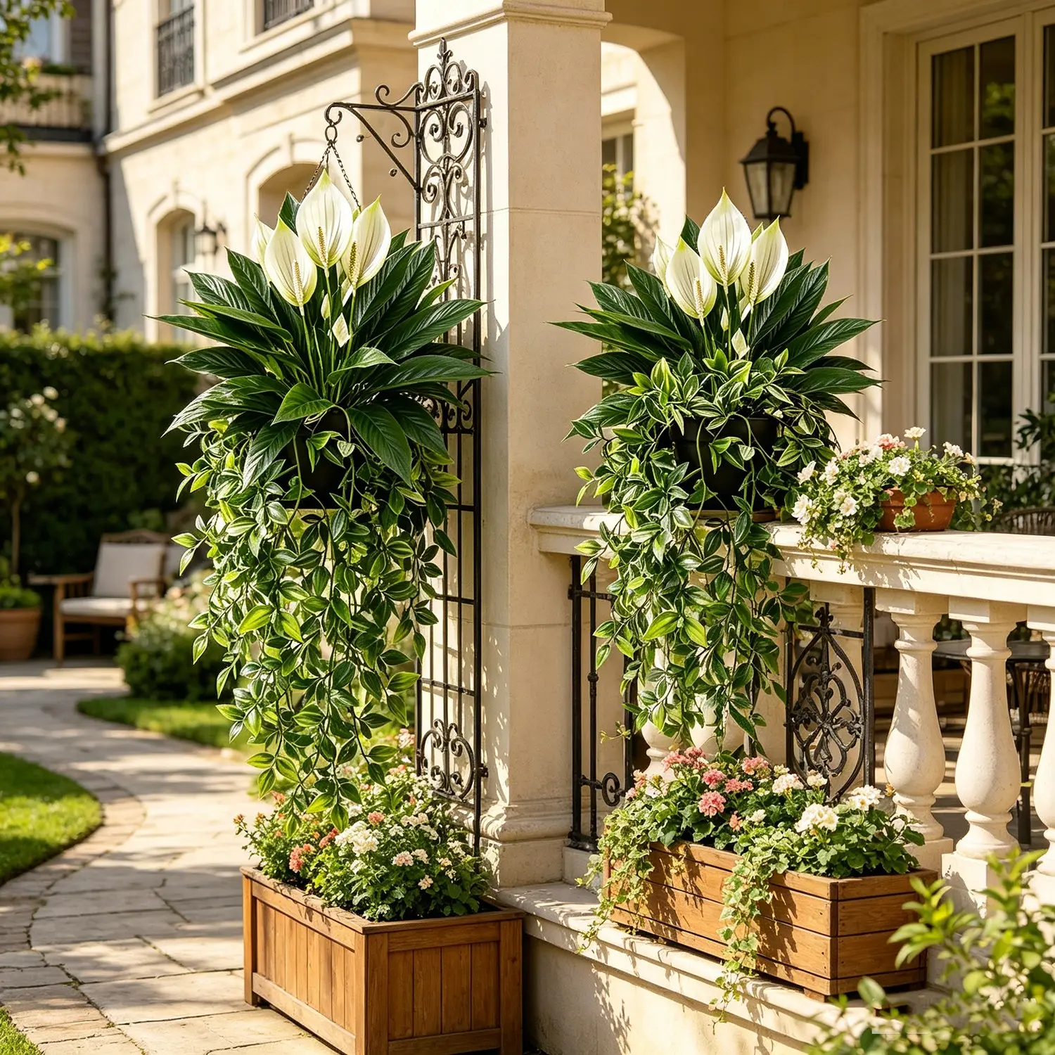 4Pcs Fade & UV Resistant Artificial Palm Hanging Greenery, Artificial Palm Trees, Natural Forest Style Decor, Easy To Install & Hang, Durable Fake Plants Perfect For Indoor Wall Decor, Outdoor Porch, Balcony And Home Scene Layout Ornaments