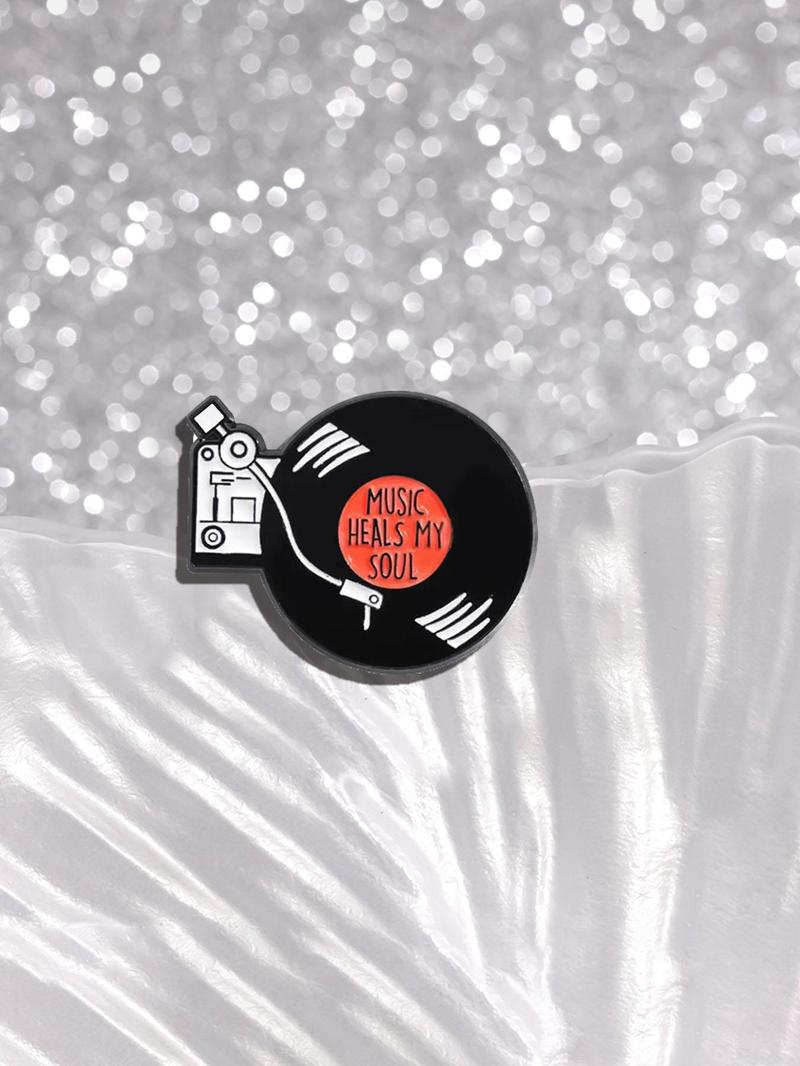 Record Design Brooch, Cute Clothes Badge, Hat Clip, Fashion Accessories for Men & Women, Enamel Pin Suitable for Backpacks, Jeans, Scarves, Hats Decoration