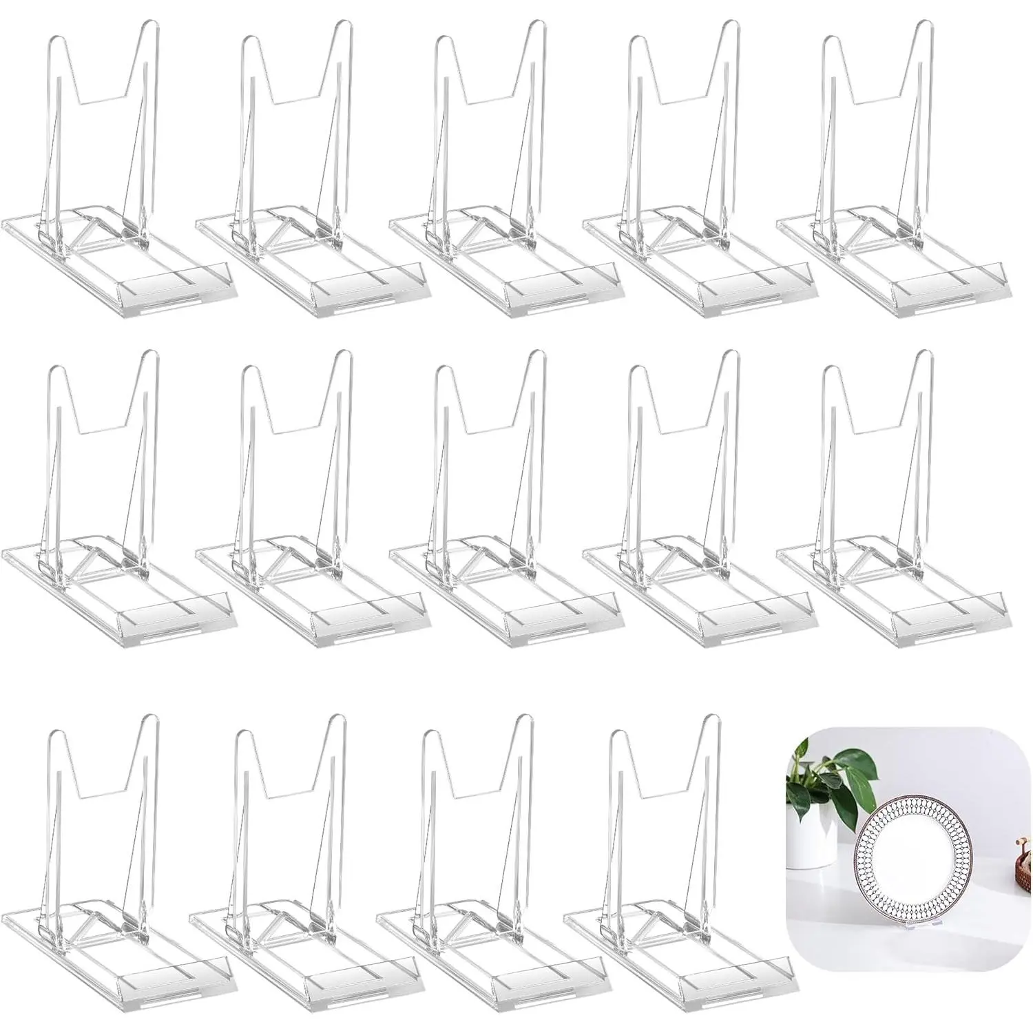 14 Pack Acrylic Book Display Stand - Adjustable Clear Easel Holder Display Collector Stand for Comic Books, CD DVD, Plates, Magazines, Postcard, Artworks, Collectibles & Home Office Decor