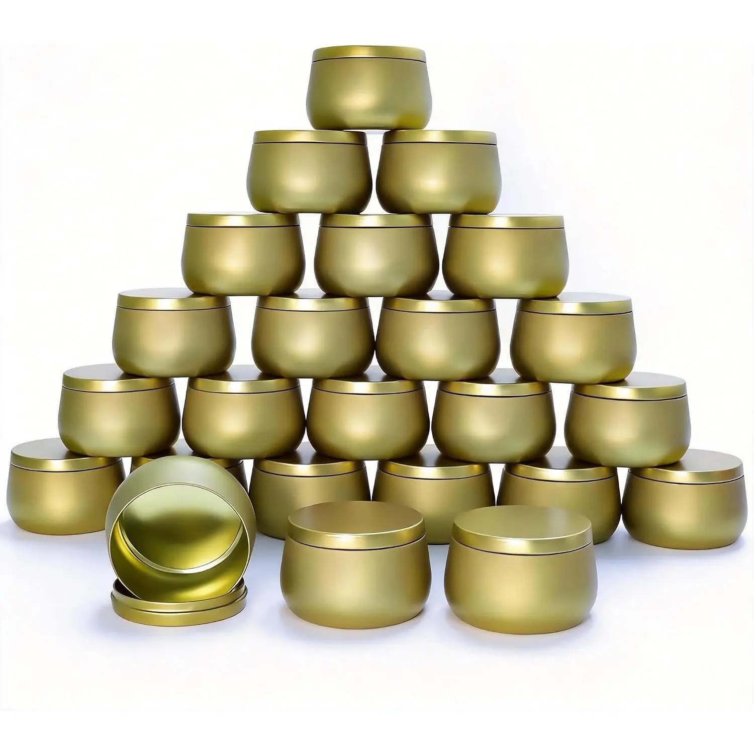 24 Pack 8oz Glod Candle Tins for Making Candles - Bulk Metal Candle Containers with . Empty Round Candle Jars for DIY & Travel. Shatterproof & Sturdy Vessels for Small Business.