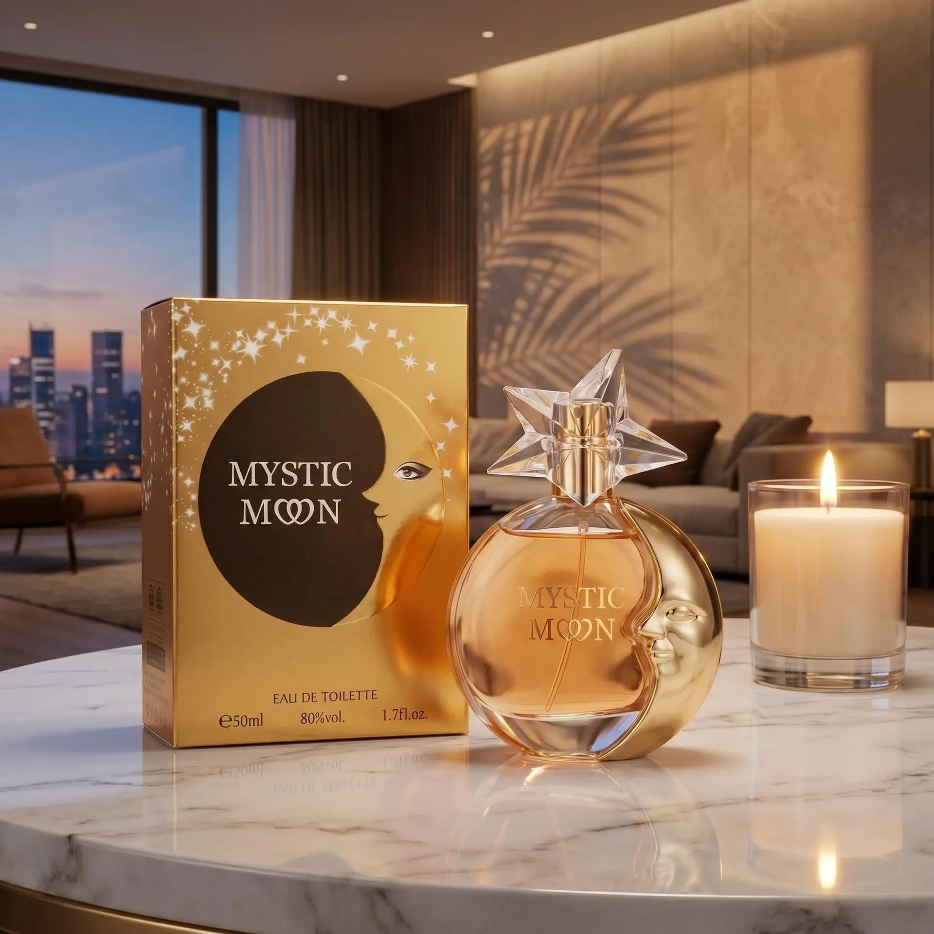 Golden Mystic Moon Women's Perfume | Enchanting Floral Fruity Fragrance | Elegant Floral Fragrance | The Perfect Gift for Her | Suitable for Dating, Parties, and Daily Use | 1.7 oz
