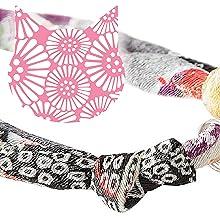 Hanami Bow Tie Cat Collar (Green) with bell safety breakaway soft lightweight for cats kitty kitten Japanese stylish pattern, No.1 Seller in Japan