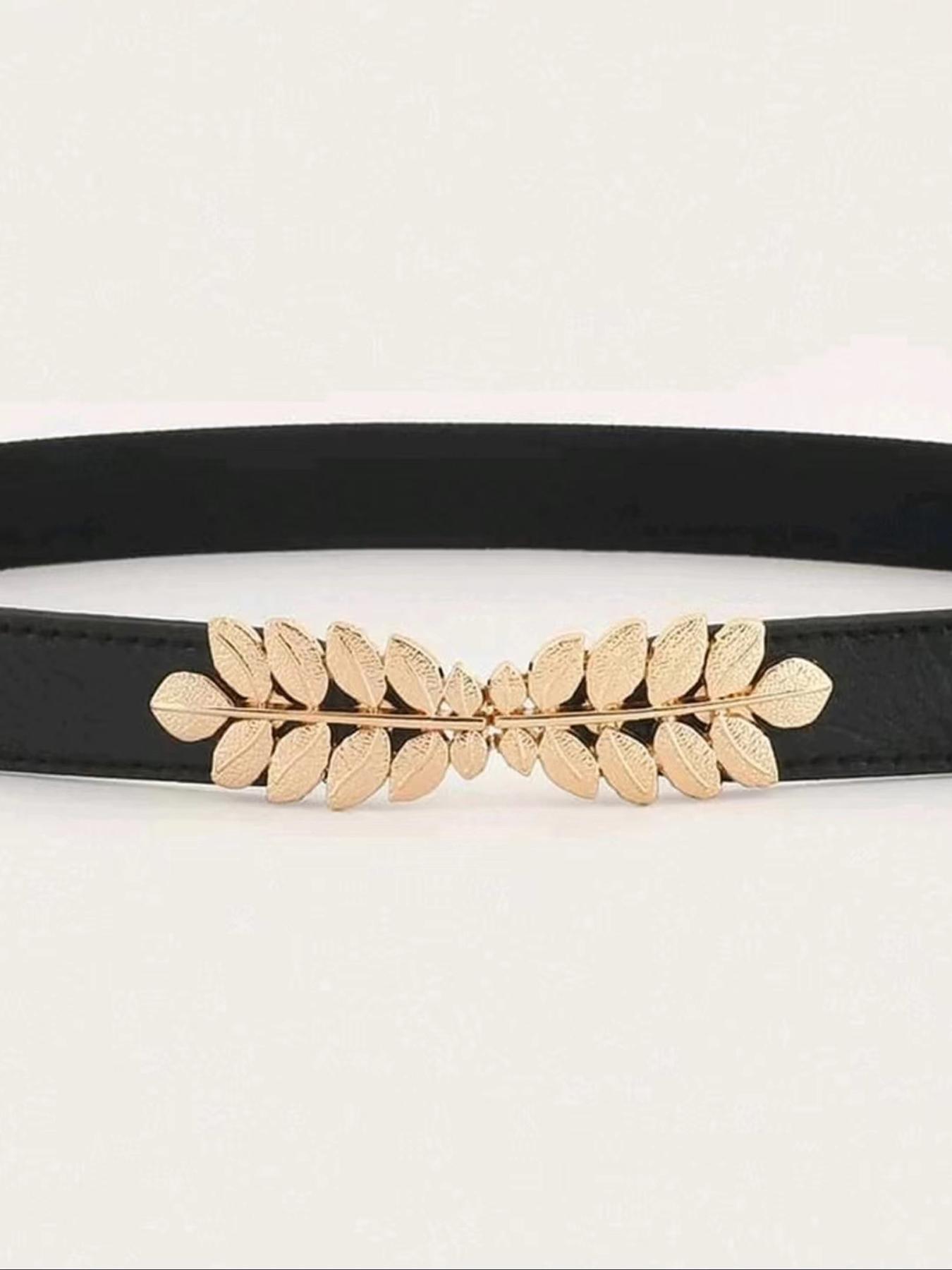 Women's Simple Style Textured Metal Decorated Belt, Casual Trendy Waistband for Daily Use, Fashion Accessories for Clothes Decoration, Embossed Belt Buckle, Casual Dress Belt, Fashion Belts
