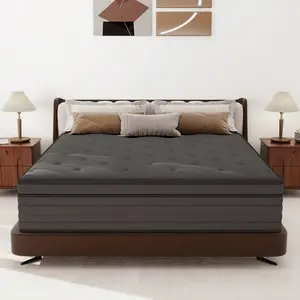 8/10/12/14 Inch Gel Memory Foam Pocket Spring Mattress In A Box, Medium Firm Cooling Pressure Relief Motion Isolation Mattress Twin Full Queen King Black