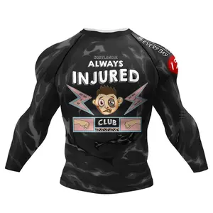 Sports Jiu Jitsu BJJ Rash Guard Men’s No GI MMA Full Sleeve Compression Rash Guards Gym Cycling  Jersey Grappling Combat Wear