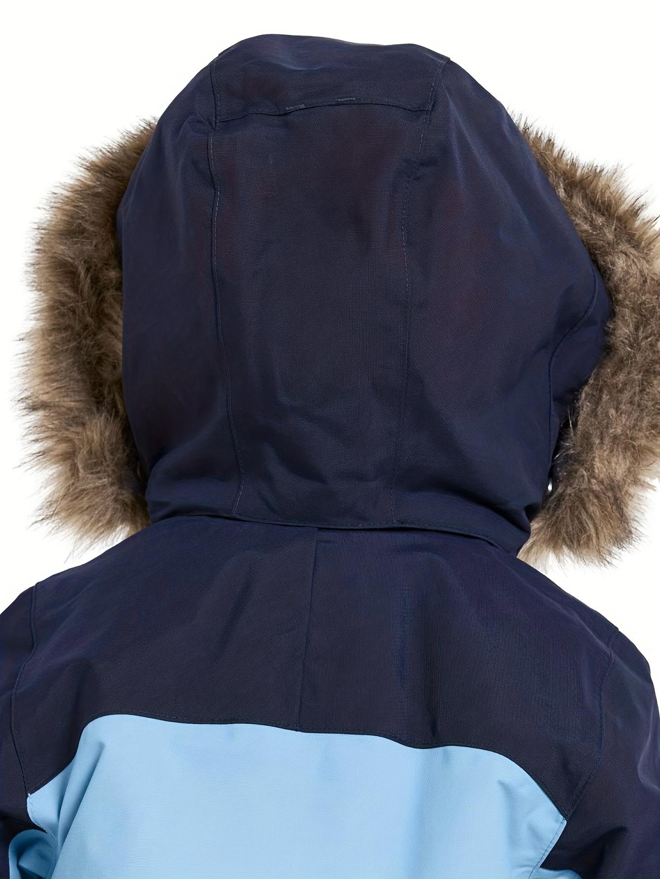 (New)[Windproof Snowsuit] Kids' Winter Ski Jumpsuit, Windproof Loose-Fit Snowsuit with Zipper Design 3-14 Years Old Boys and Girls Outdoor Warmth waterproof warm