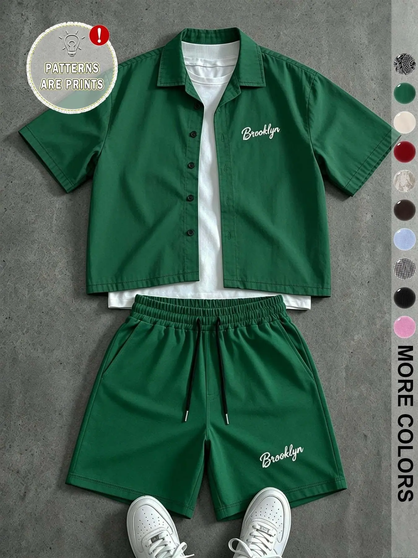 Classic Plaid Shirt Shorts Set, Casual Loose-Fit Suit with Button Closure, Breathable Fabric, Multiple Colors Available