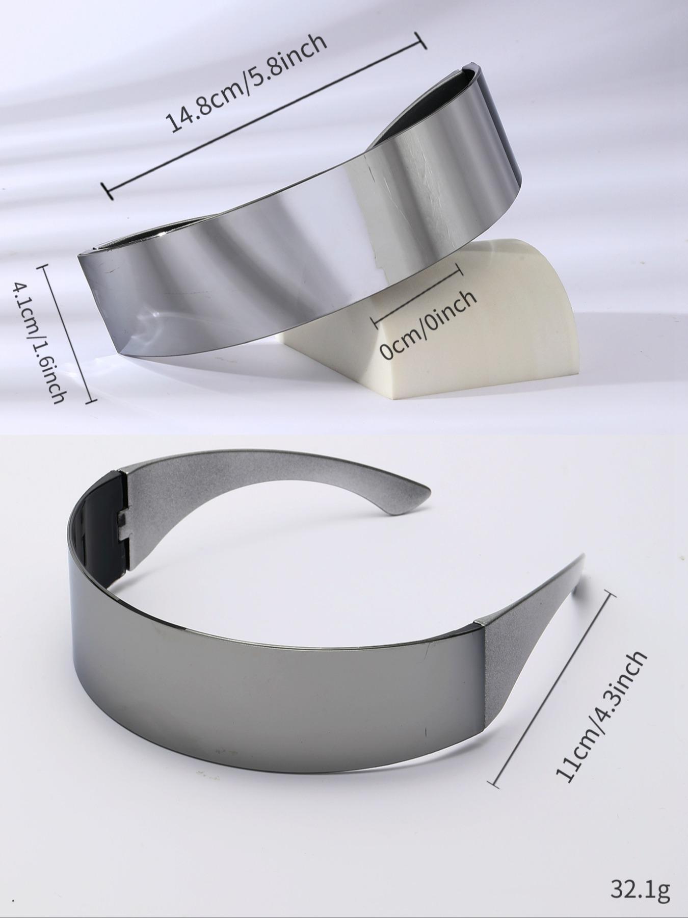 Punk Style Full Face Shield Glasses, Trendy Reflective Design Glasses for Everyday Use, Fashion Accessories for Outdoor Activities, Visor Lens