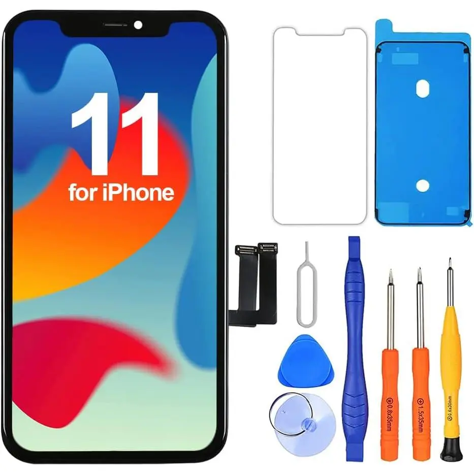 for iPhone 11 Screen Replacement 6.1-inch LCD Full HD Display Touch Digitizer Assembly True Tone Programmable with Tool Kits for Model A2111 A2223 A2221
