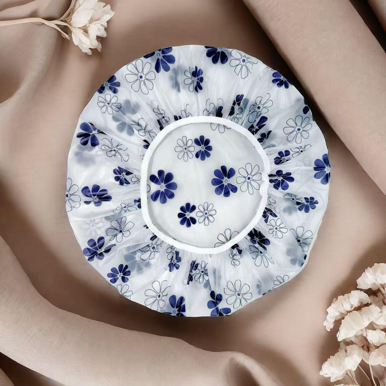 Cute Cherry Print PE Shower Cap, Waterproof Reusable Hair Cap for Shower, Hair Treatme