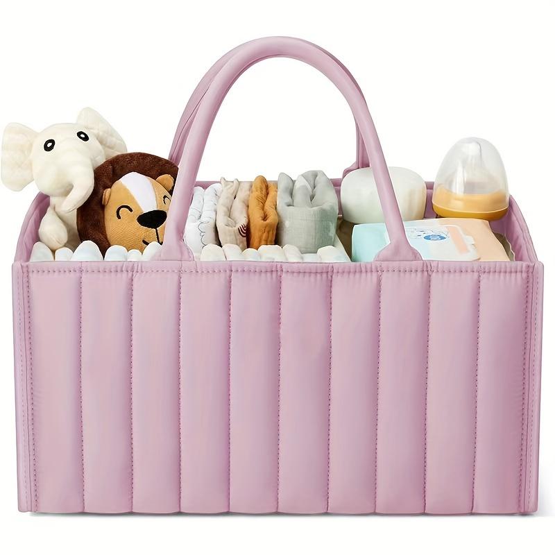 Diaper storage basket, foldable for storage when in use, space-saving, well-organized compartments, items can be arranged in order, easy to access