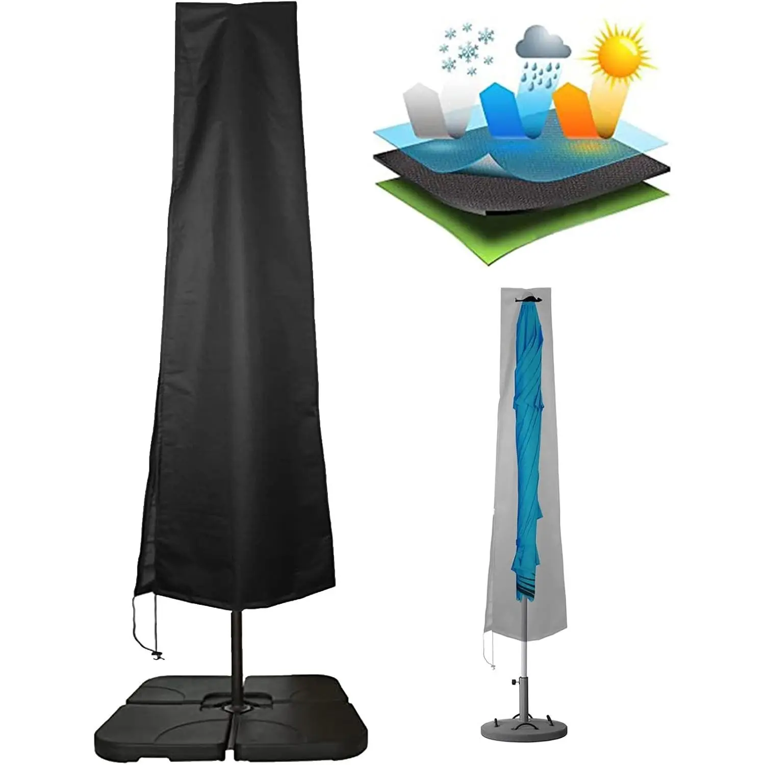 Umbrella Covers,Patio  Market Parasol Covers with Zipper for 7ft to 11ft Outdoor Umbrellas Large