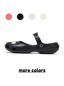 Women's Red Daisy Decor Hollow Chunky Clogs, Breathable Multi-scene Slides for Home, Bath & Beach