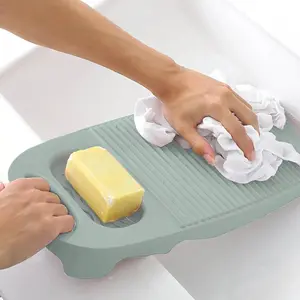 Foldable Washboard, 1 Count Portable Laundry Scrub Board with Holder for Camping & Hiking, Household Clothes Washing Board, Bathroom Supplies, Home Goods, Plastic Washboard