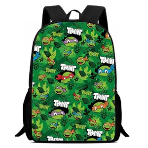 Cartoon Turtle Boys Backpack, Large Capacity Kids School Bag with Anime Print, Lightweight Bookbag for Elementary Students