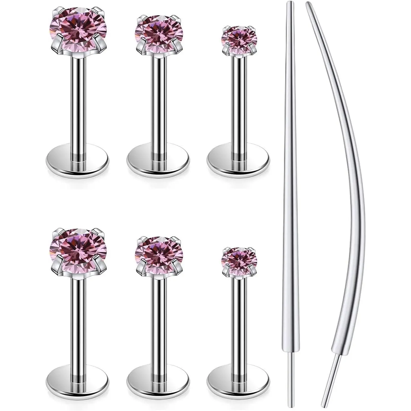 F136 Titanium 20/18/16G Nose/Earrings/Medusa/Lip Rings Labret Stud Flat  Threadless Cartilage/Tragus/Helix Implant Grade   for Women