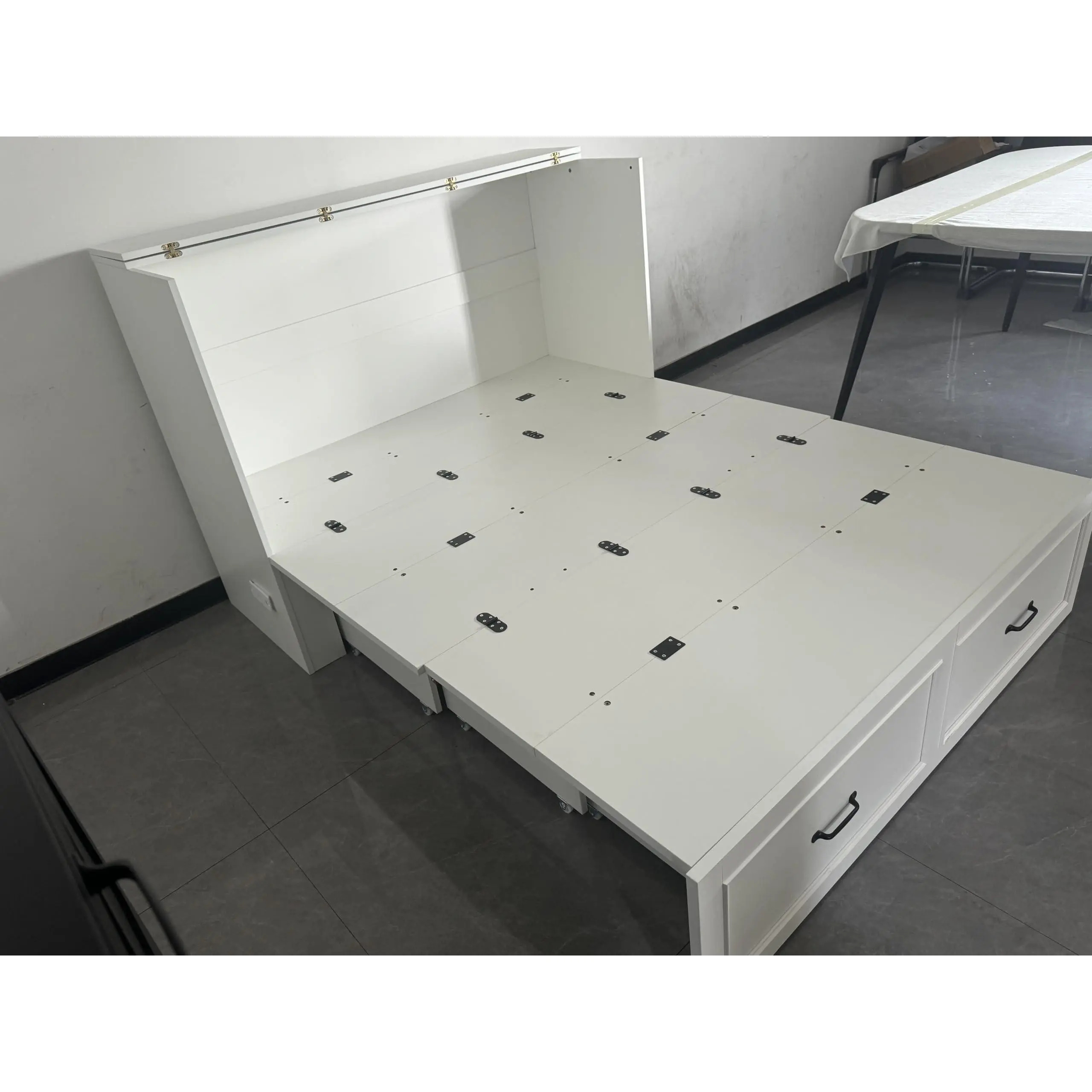 GAOMON Full Murphy Bed with Integrated Storage and Convenient Charging Station, Space-Saving Design Ideal for Efficient Room Organization and Modern Living Needs