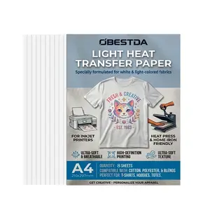 A4 Heat Transfer Paper for Inkjet Printer (8Sheets,8.27x11.69") Printable Heat Transfer Vinyl for T-Shirts Iron On Transfers