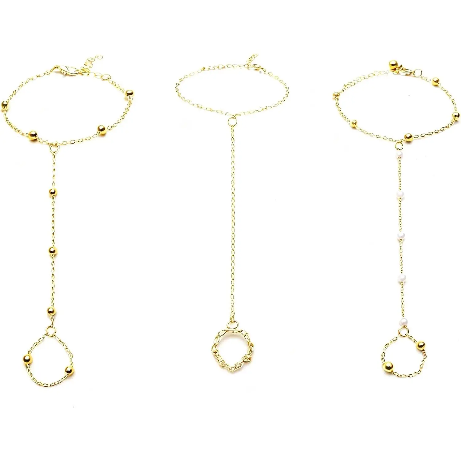 3 count  Bracelets for Women Trendy,- process Dainty Stackable Paperclip Cuban Link Chain Bracelets,Cuff Bracelets  Adjustable 7"+2"