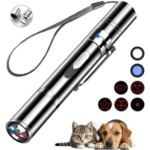 Rumcut Laser Pointer Cat Toys, Cat Laser Pointer Toy with Three Light Modes, Five Adjustable Patterns,USB Portable Charging, Interactive cat Toy Multifunctional and Portable