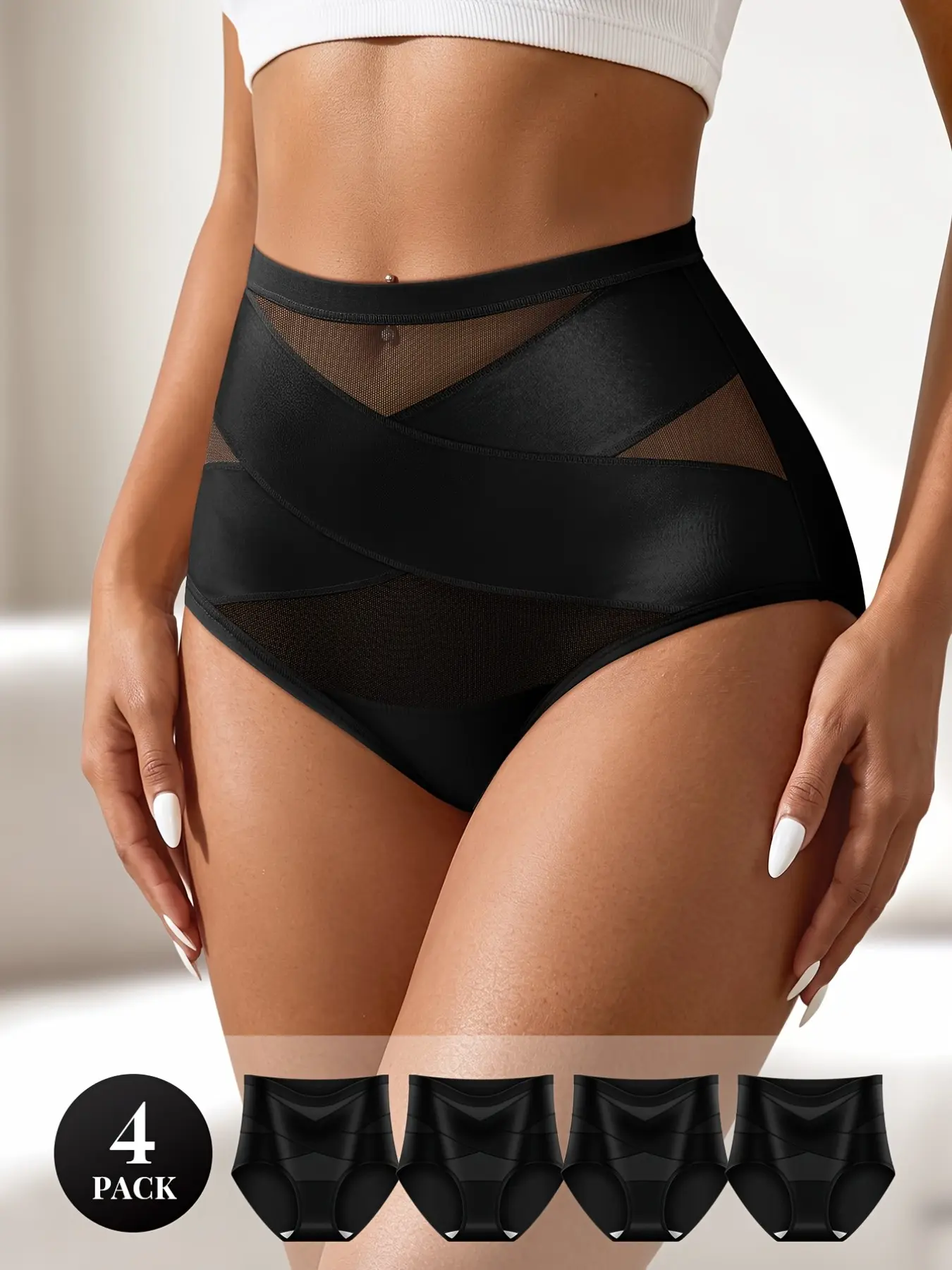 Women's Plus Size Panties Set of 4, Triangle Underwear, Soft and Comfortable, Ideal for Daily Wear, Ladies' Fashion Essentials
