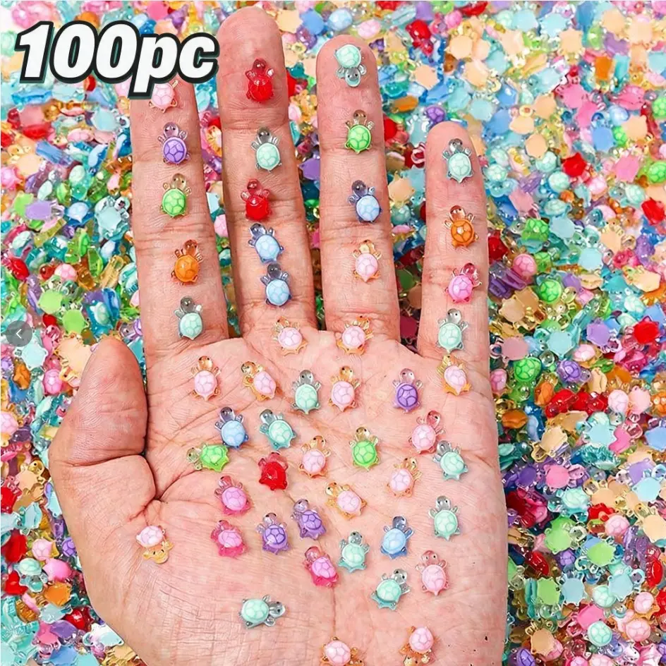 100 Mini Resin Tortoises, DIY Craft Supplies, Aquarium Decor, Fish Tank Decorations, Turtle Figurines, Fantasy Design, Lightweight, Handmade, Home Room Decoration