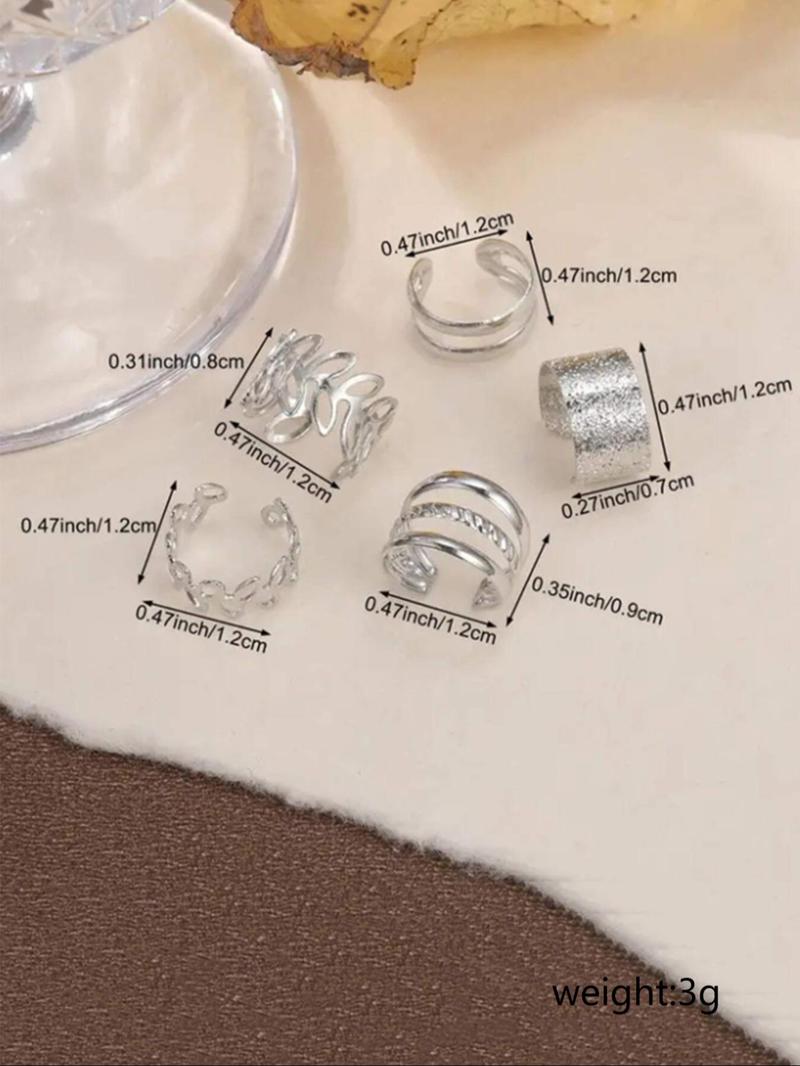 Women's 2024 Summer Hollow Out Ear Cuff, Hollow Out Design C-shaped Ear Cuff, Ear Jewelry for Party, Daily Decor for Girl