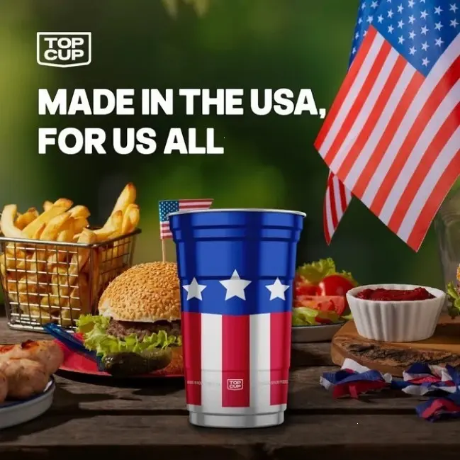 250th Anniversary US Pride Aluminum Party Cups, 20 oz Reusable Recyclable Durable Aluminum Cups from USA, Pack of 20 (Festive Home & Party Disposable Tableware Supplies), Aluminum Cups Cups, Us Pride / Nation Pride dinner plate