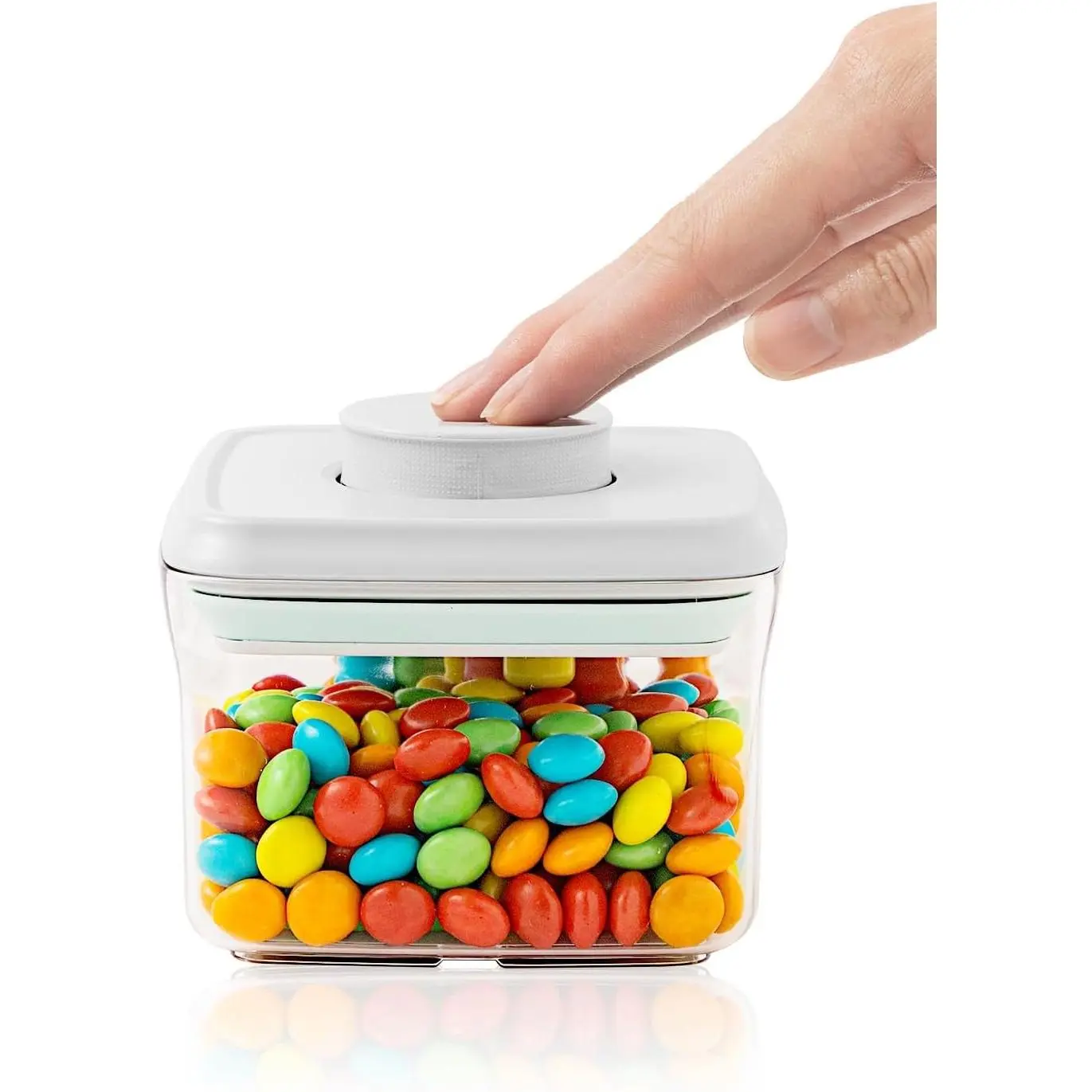 Small Airtight Container, 0.3Qt Mini Snack Jar with Pop-Top Lid |  Stackable  Storage for Candy, Nuts,  , Brown Sugar,  Bags, Spices and Everyday Pantry Essentials