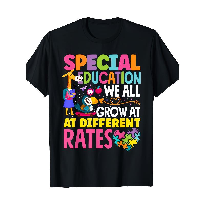 T-Shirt For Special Education Paraprofessionals, Made Of 100% 180G Fabric, Perfect For All Seasons. A Fun Design Suitable For Sports Enthusiasts, Ideal For Gym And Outdoor Use.